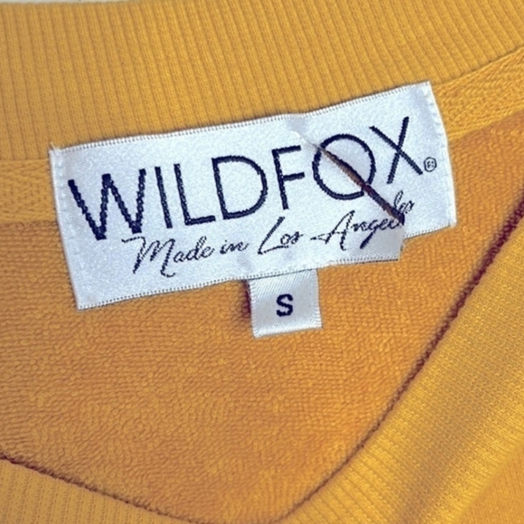 WILDFOX Womens Sweatshirt Such A Bummer Relaxed Yellow SAMPLE - Picture 9 of 9